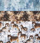 3 Yard Fabric Bundle for Fabric Café Books/Patterns - Wolves in Snow (Printed Cotton)