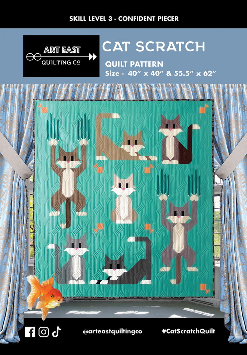 Cat Scratch Quilt Pattern Art East Quilting Co. AECS0323