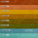 Color swatches with labeled colors and Cherrywood branding on a textured background for the Cherrywood Hand Dyed Fabric 2026 Storytime Challenge