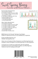 Sweet Spring Bunny Runner and Pillow Pattern Flamingo Toes Picture of Back of Pattern FT-8214SB