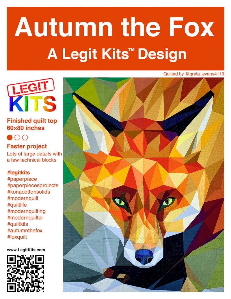 Autumn the Fox Quilt Pattern Legit Kits LK-PT001