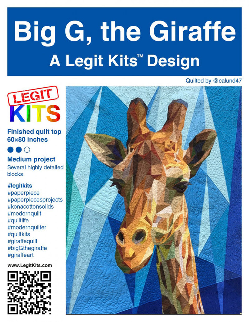 Big G, the Giraffe Quilt Pattern Legit Kits LK-PT002