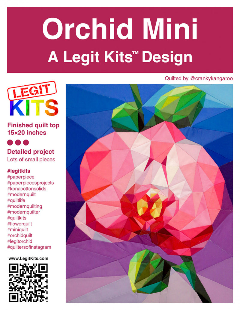 Orchid Mini Quilt Pattern Legit Kits LK-PT009