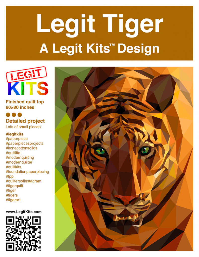 Legit Tiger Quilt Pattern Legit Kits LK-PT015