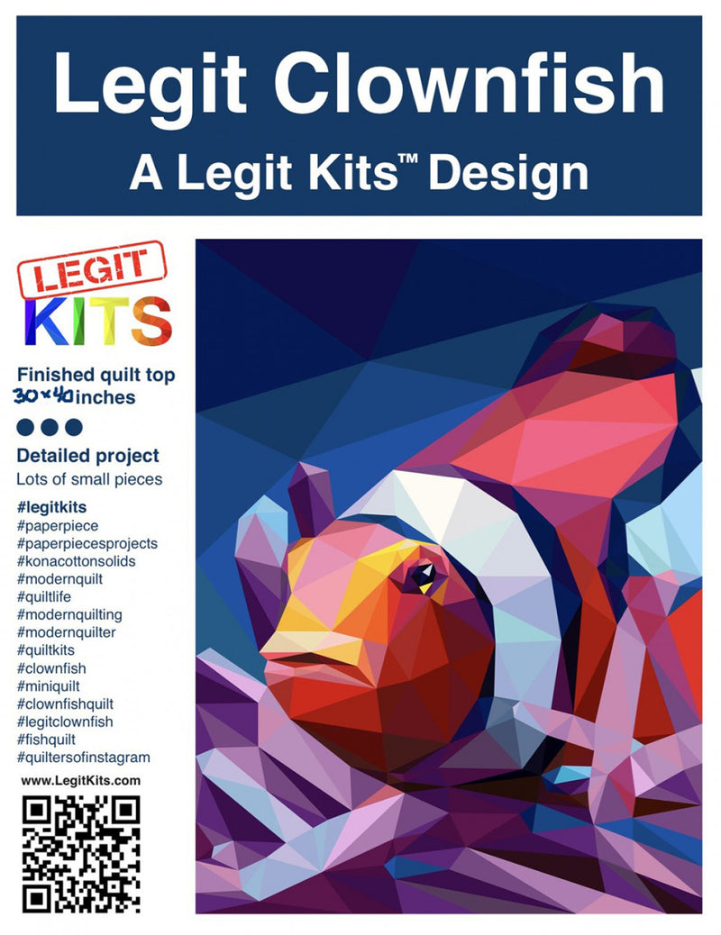 Legit Clownfish Quilt Pattern Legit Kits LK-PT017