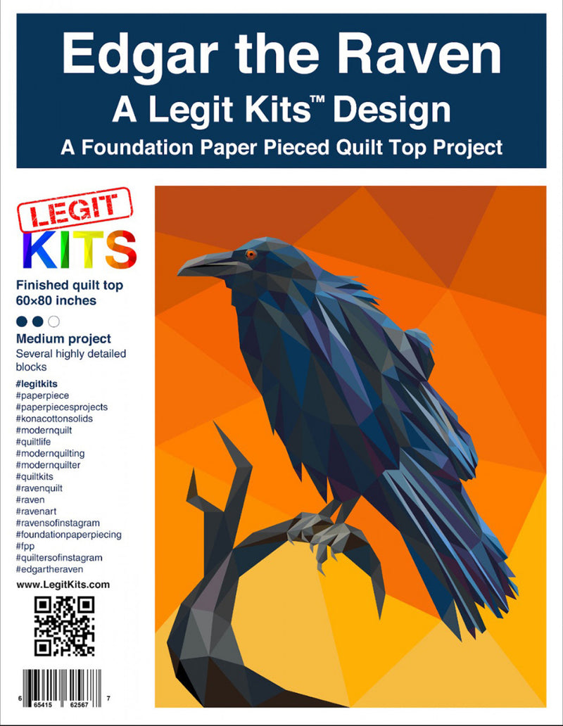 Edgar the Raven Quilt Pattern Legit Kits LK-PT025