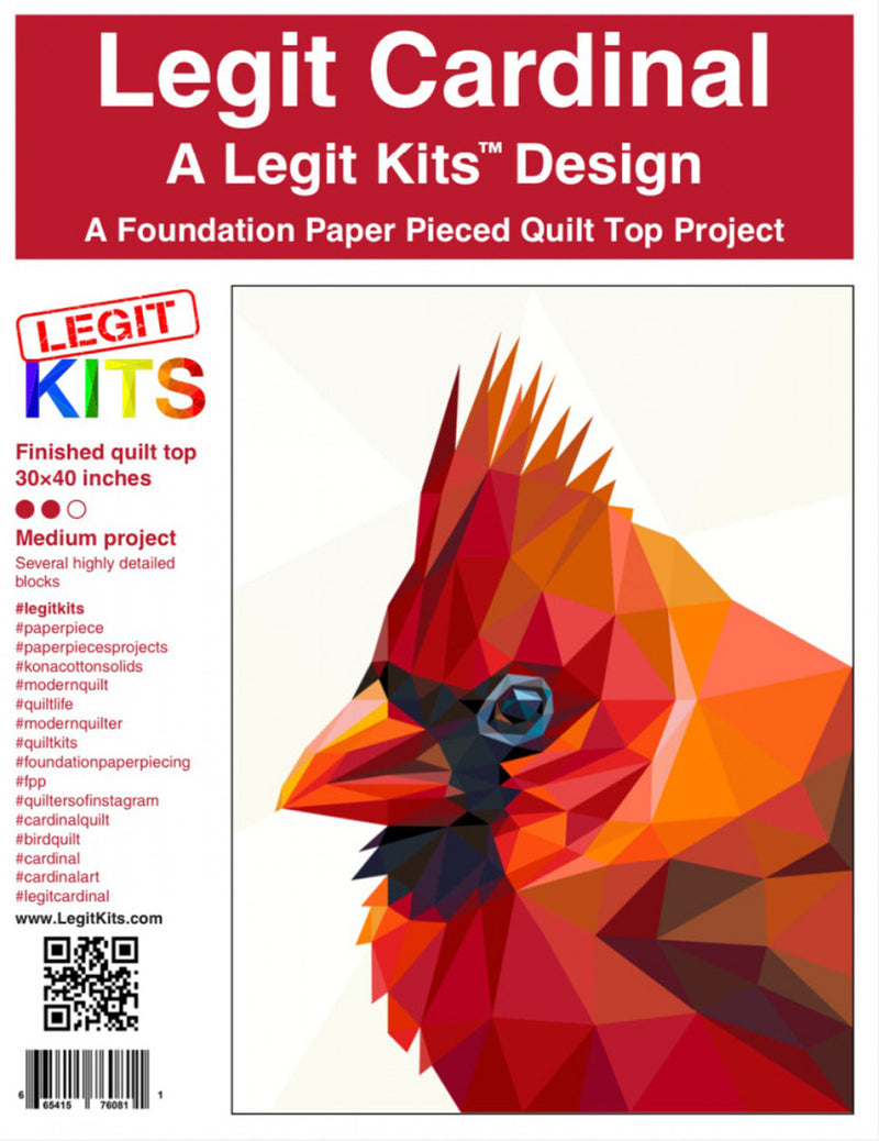 Legit Cardinal Quilt Pattern Legit Kits LK-PT028