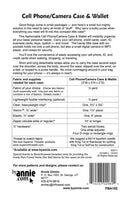 Cell Phone Camera Case Wallet Pattern Picture of Back of Pattern ByAnnie PBA192