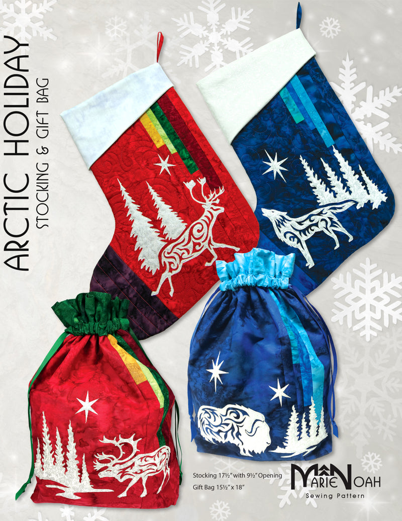 Arctic Holiday Stocking & Gift Bag by Marie Noah for Northern Threads