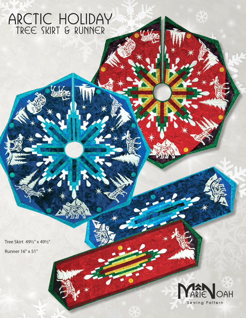 Arctic Holiday Tree Skirt & Runner by Marie Noah for Northern Threads