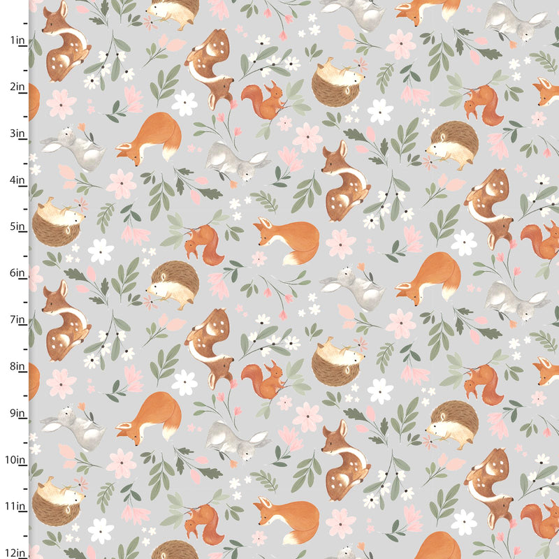 Baby in Bloom Flannel 21677-GRY-CTN-D Babies in Bloom Gray by Jo Taylor for 3 Wishes Fabric