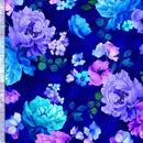 Bellagio FLORA-CD3582 NAVY Tossed Floral Bouquet by Chong-a Hwang for Timeless Treasures.