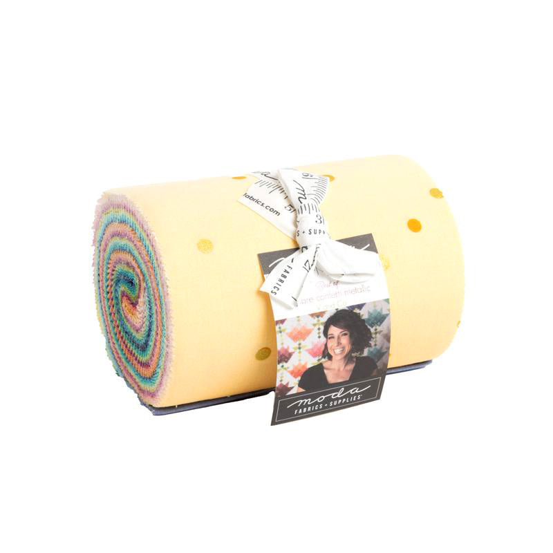 Best of Ombré Confetti Metallic 5" Dessert Roll 10807DRMB by V & Co. for Moda