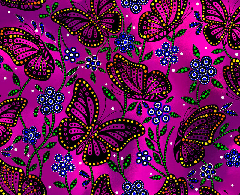 Butterflies BA-0003 Pink by Betty Albert-Licenz for International Textiles