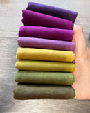 Cherrywood Hand Dyed Fabric 8-Step Fat Quarter Bundle Danbury Plum.