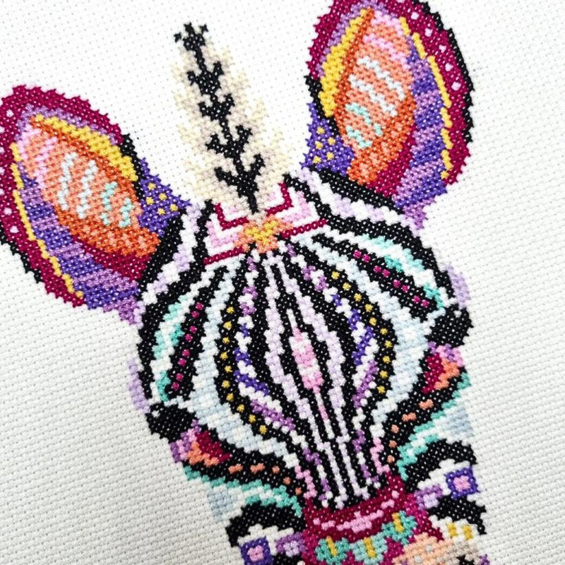 Close Up of Mandala Zebra Cross Stitch Pattern
