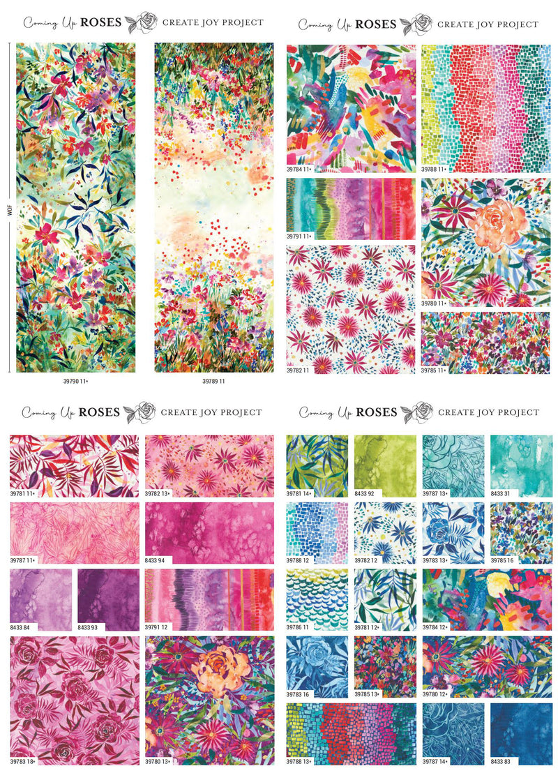 Coming Up Roses Fat Quarter Bundle 39780AB by Create Joy Project for Moda