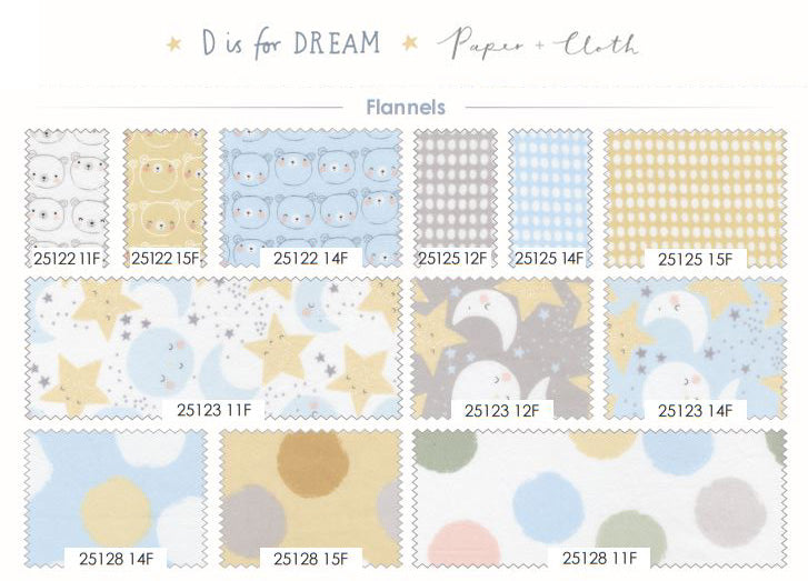 D is for Dream Flannel Charm Pack 25122PPF by Paper & Cloth for Moda