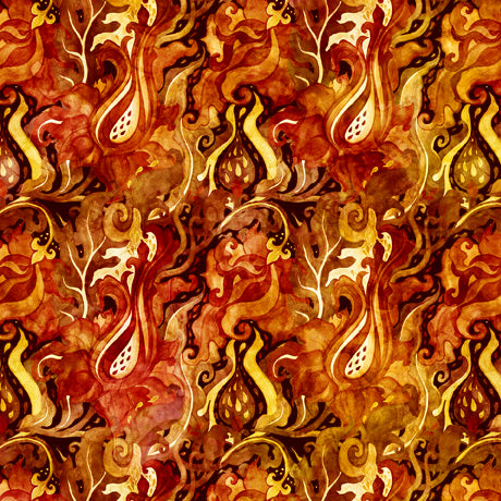 Dragon Fyre 29931-O Flames by Morris Creative Group for Quilting Treasures