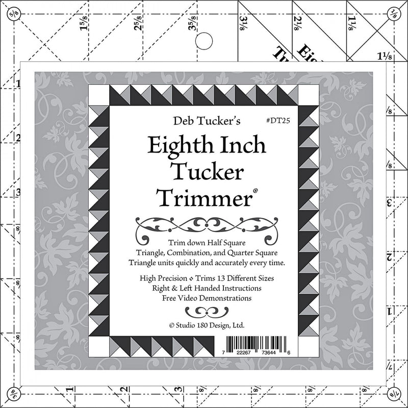 Eighth Inch Tucker Trimmer front of ruler
