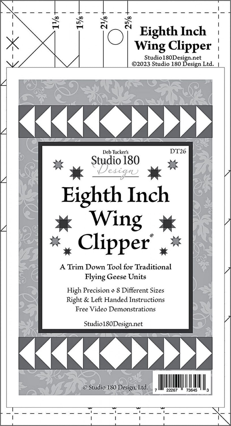 Eighth Inch Wing Clipper front of ruler