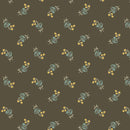 English Garden A-797-N Black Tea Bachelor Button by Edyta Sitar for Andover Fabrics