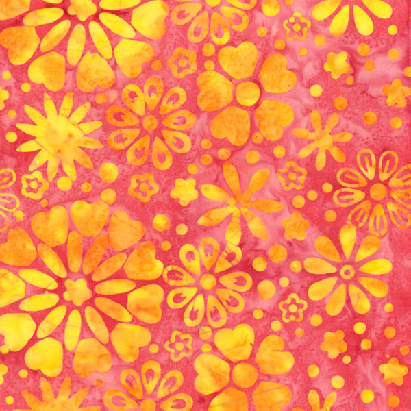Fairy Dance Batik 3040Q-X Pink Bloom by Jacqueline de Jonge for Anthology Fabrics