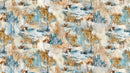 Fox Den DP28333-14 Beige Multi Fox Open by Deborah Edwards and Melanie Samra for Northcott.