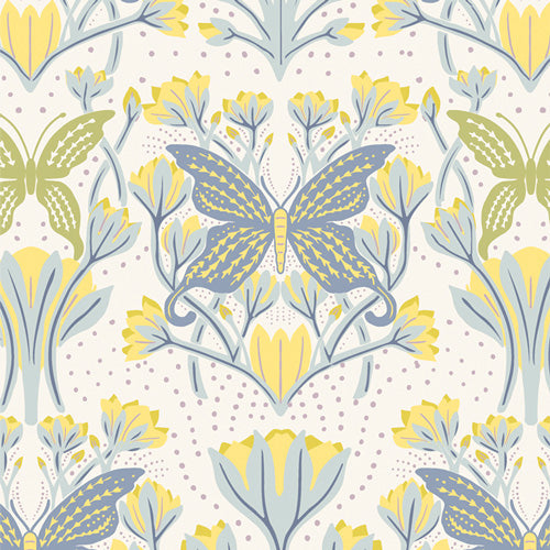 Fresh Linen FRE32308 Butterfly Reflection Dawn by Katie O'Shea for Art Gallery Fabrics