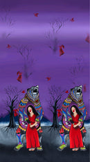 Ganawenda JS-0002D Single Border Purple by Jessica Somers for International Textiles.