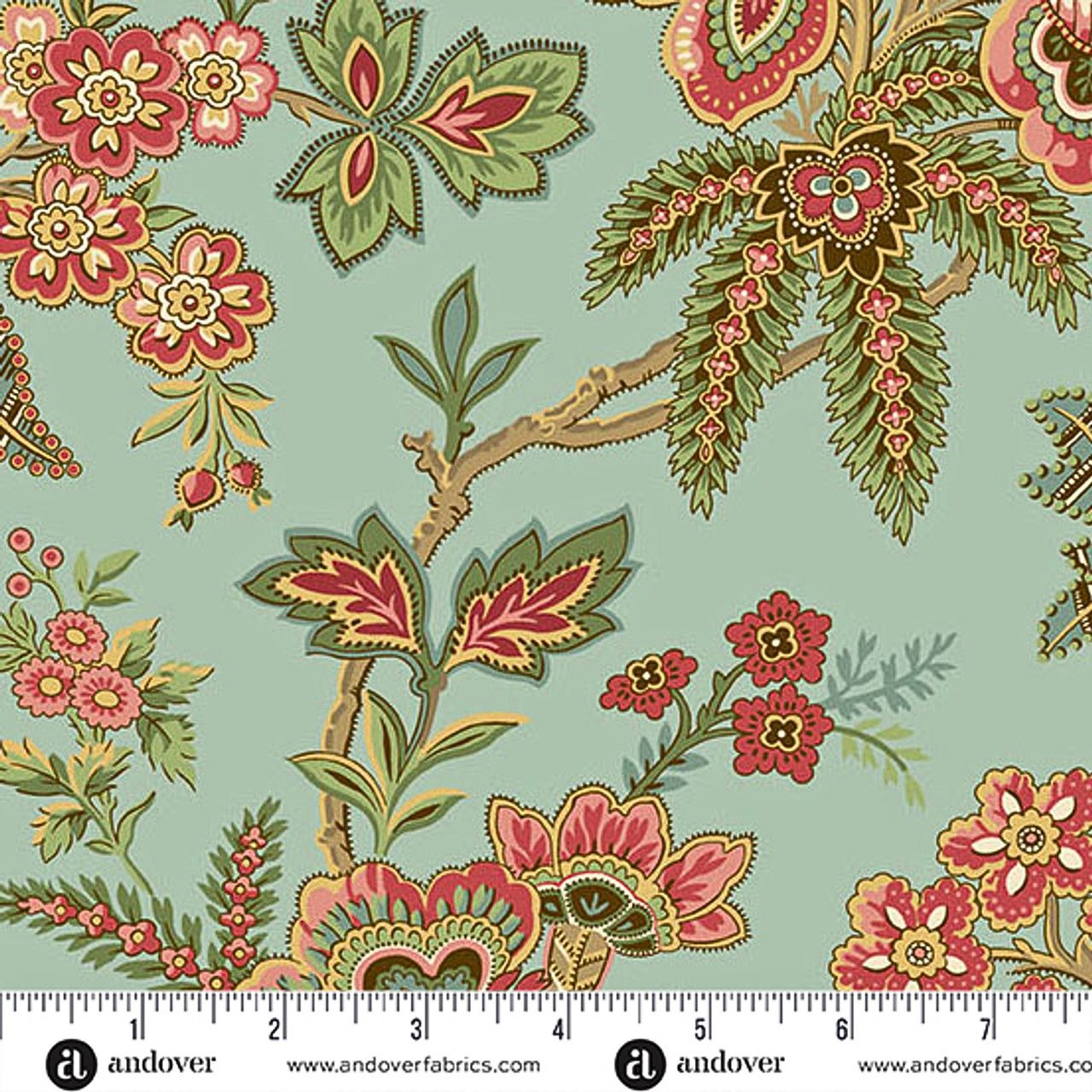 ding jingle bells 3層トースト　ブルーベリー Jingle Bell A-10343-B Ornamental Garden Vintage Blue - Fat Quarter