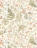 Little Forest STELLA-DNS1906 CREAM Autumn Ferns & Leaves by Nina Stajner for Dear Stella