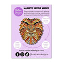 Mandala Lion Enamel Needle Minder on Backing Card