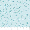 Night Owl Flannel F10355-60 Aqua Sky Doodles by Patrick Lose Fabrics