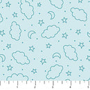 Night Owl Flannel F10355-60 Aqua Sky Doodles by Patrick Lose Fabrics