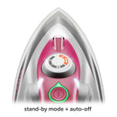 Oliso Mini Iron With Trivet Raspberry showing selector control