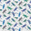 On Dragonfly Wings 16400P-08 Large Dragonfly Grey by Ann Lauer for Benartex