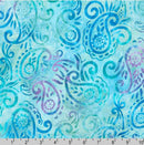 Paisley Bouquet Batik AMD-22836-63 Sky by Lunn Studios for Robert Kaufman Fabrics