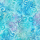 Paisley Bouquet Batik AMD-22836-63 Sky by Lunn Studios for Robert Kaufman Fabrics