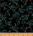 Peacock Symphony 13493-12 Symphony Swirl Black by David Galchutt for Benartex