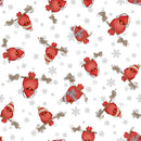 Pine Cone Ridge Lodge 2126-08 White/Red Cardinals by Shelly Comiskey for Henry Glass.