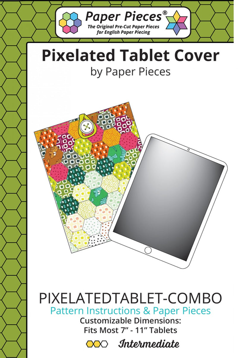Pixelated Tablet Cover Pattern and Paper Pieces