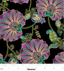 Shangri-La 16111M-12 Fanflower Black/Multi by Painted Sky Studio for Benartex