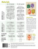 Show and Tell quilt pattern by Elizabeth Hartman back cover with fabric requirements and material notes.