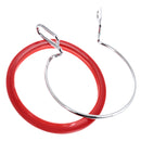 Red Spring Tension Embroidery Hoop with inner hoop out of the outer hoop.