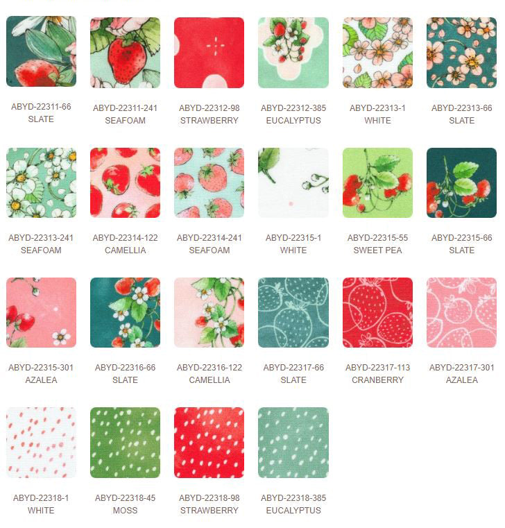 Strawberry Season Fat Quarter Bundle FQ-2110-22 by Briar Hill Designs for Robert Kaufman