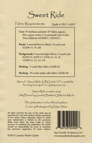 Sweet Ride Quilt Pattern Edyta Sitar Laundry Basket Quilts Picture of Back of Pattern LBQ0422P