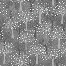 The Secret Winter Garden Flannel F660-2 Owl orchard on dark grey by Lewis & Irene.