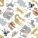 Tiny Tots Flannel 23055-WHT-FLN-D Sweet Jungle by Lisa Perry for 3 Wishes Fabric