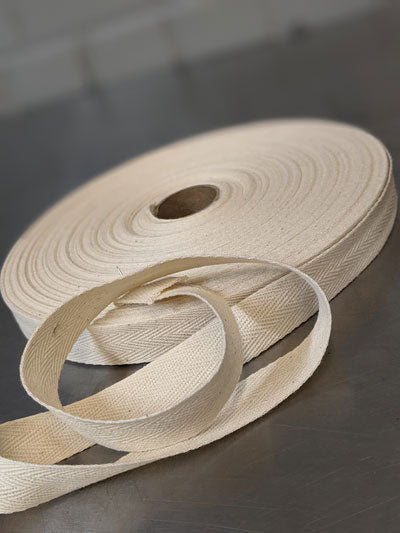 Cotton Twill Tape 19mm (3⁄4") Wide - Natural  picture of roll